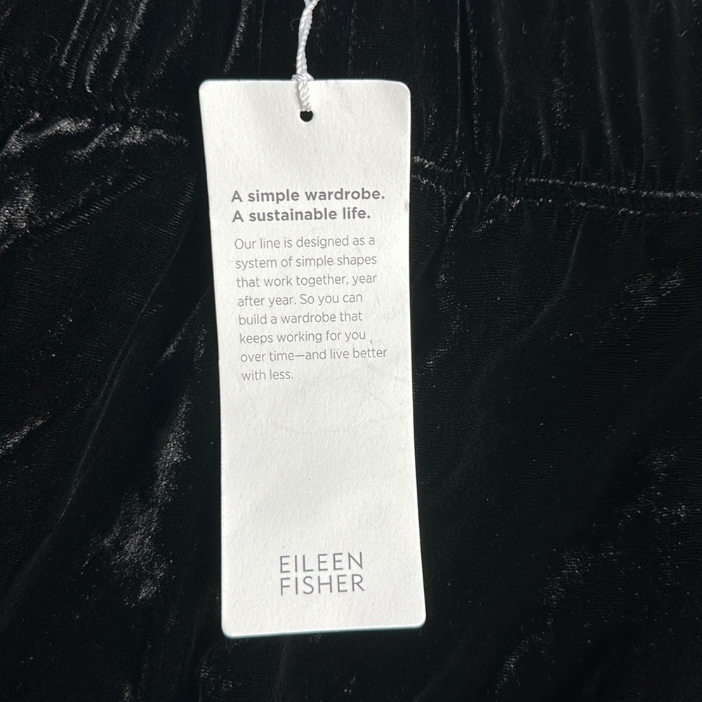 Eileen Fisher Womens Size Large Black Silk Wide Ankle Pleat Pants NWT - Picture 4 of 6